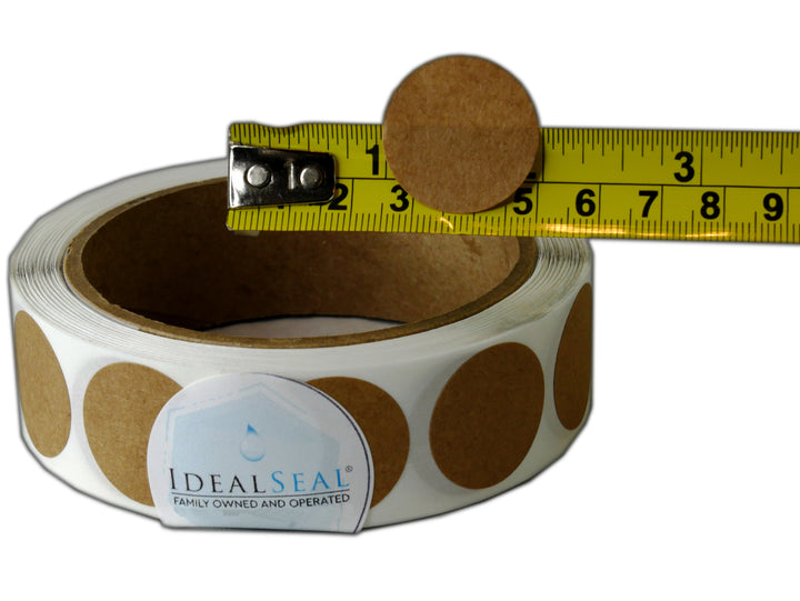 brown kraft dot stickers
