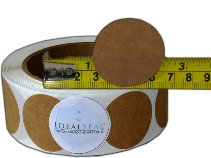 brown kraft dot stickers